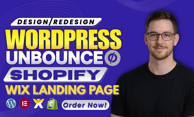 create high converting unbounce landing page, wordpress shopify wix landing page
