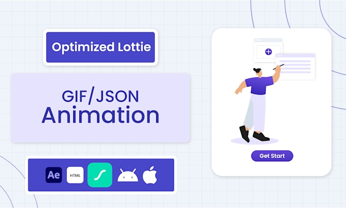 create smooth lottie animation for website UI and app