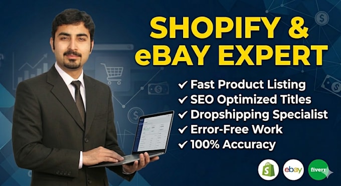 do shopify and ebay product listing professionally