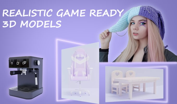create realistic game ready 3d props and assets