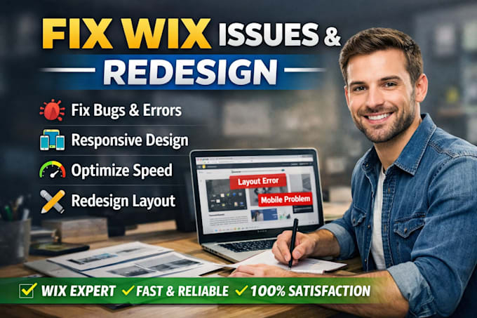 fix wix bugs issues optimize website responsive design redesign layout errors