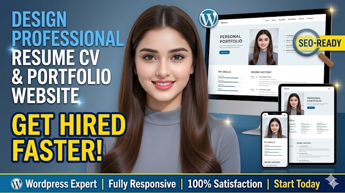 Do resume cv wordpress website personal portfolio website business ...