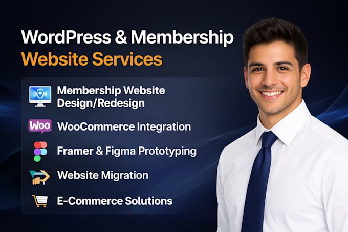 design redesign wordpress membership website woocommerce framer figma migration
