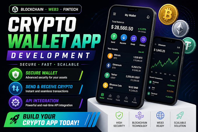 develop blockchain crypto wallet app exchange fintech web3 app