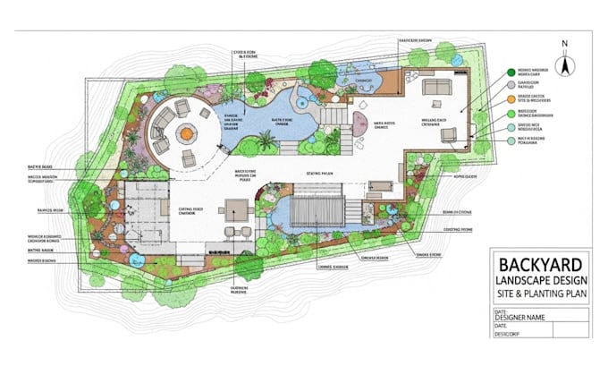 design 2d landscape site plan and planting plan for your backyard