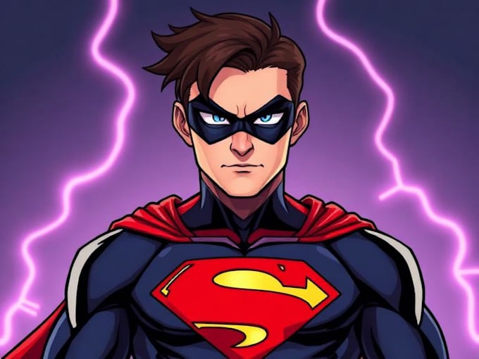 draw a superhero pop art portrait