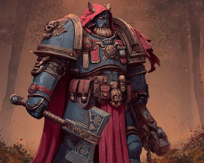 draw a warhammer 40k character art