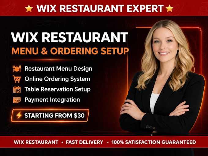 create wix restaurant menu, wix online ordering system and wix reservation page