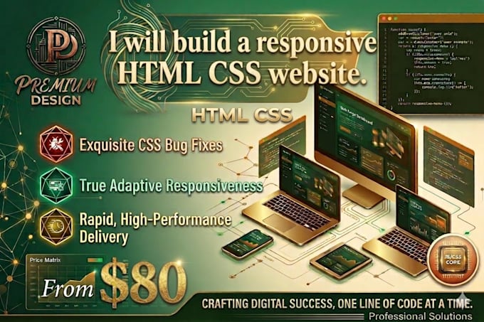 build a responsive HTML CSS website