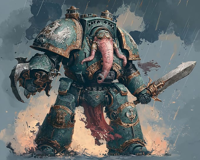 design custom warhammer 40k characters in grimdark style