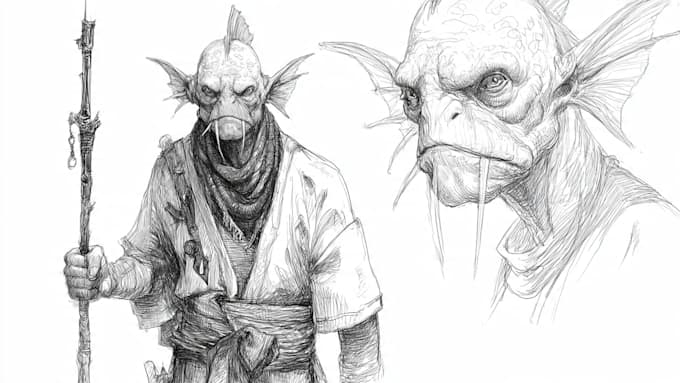 sketch a character or a creature