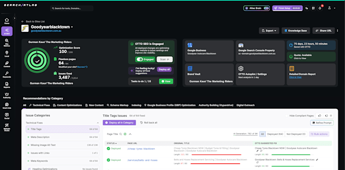 integrate searchatlas and automate workflows using ottoai
