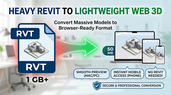 convert your heavy revit bim model to a lightweight web 3d format