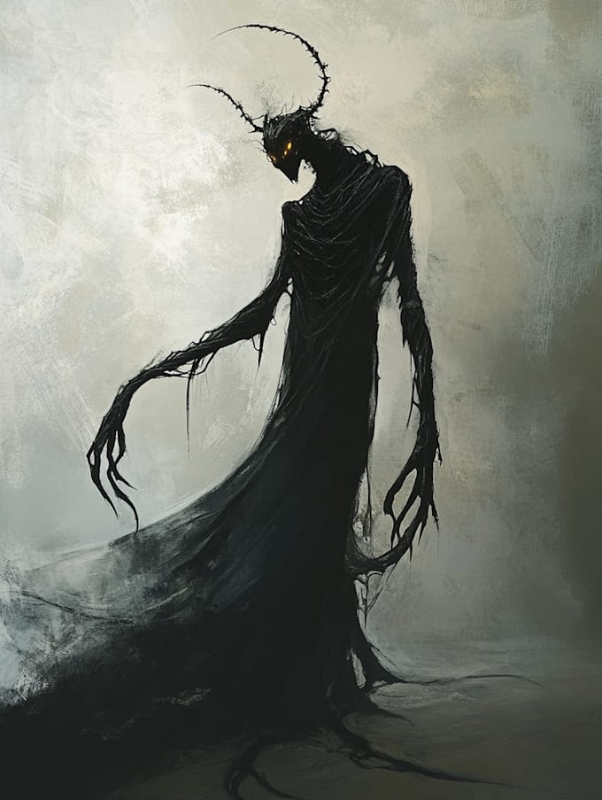 make a dark horror and fantasy horror character