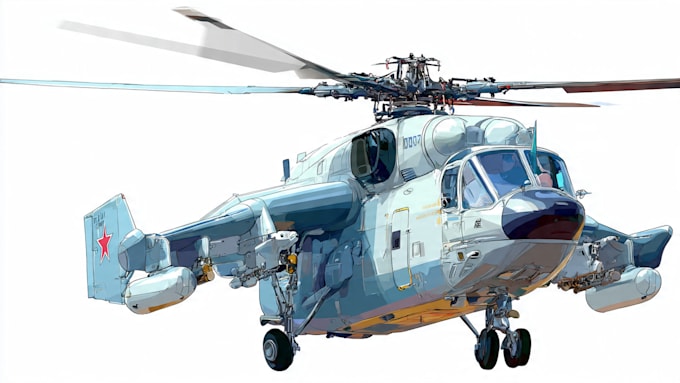 draw helicopter , airplane , aircraft , into a vector