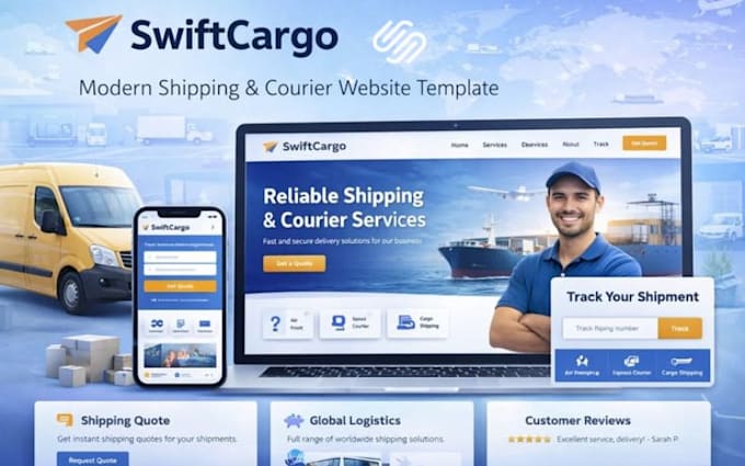 build squarespace logistics website transport website delivery website freight