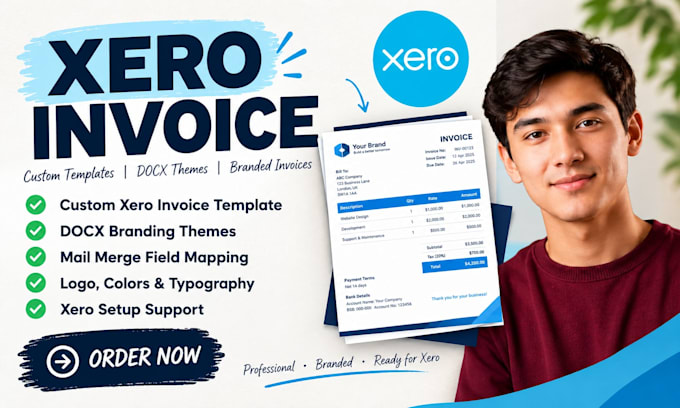custom xero invoice template docx branding themes and branded invoice