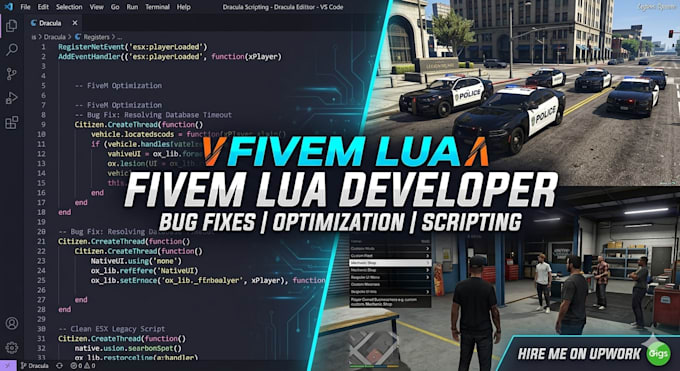 fix any fivem bug, error, or optimize your lua scripts