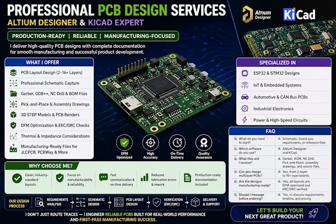 deliver production ready altium kicad pcb designs with full documentation
