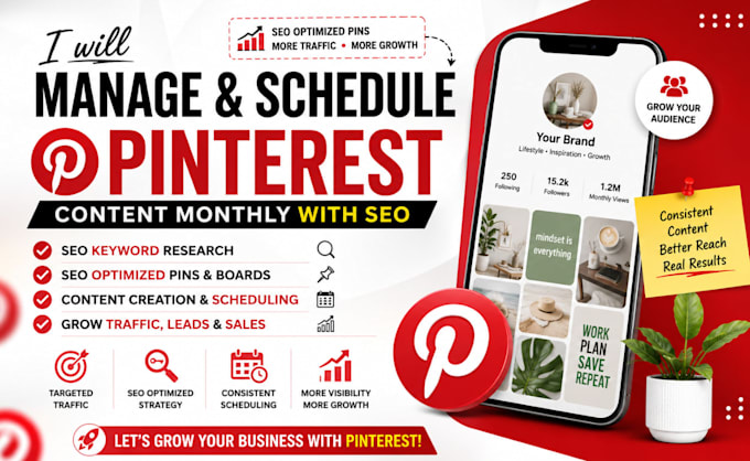 manage and schedule your pinterest content monthly with SEO