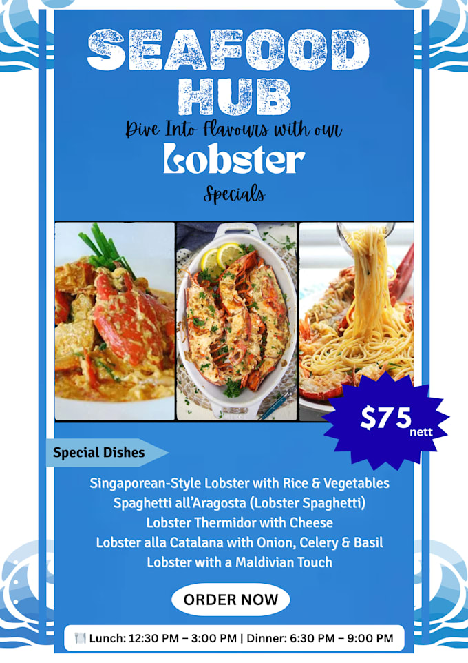do creative posters, menu and card design