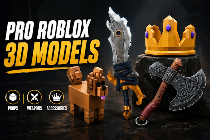 create custom roblox 3d models, ugc and game assets