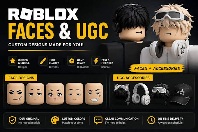 design custom roblox faces and ugc accessories
