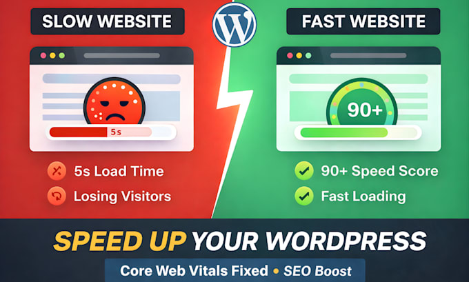 speed up wordpress website, fix core web vitals, improve SEO