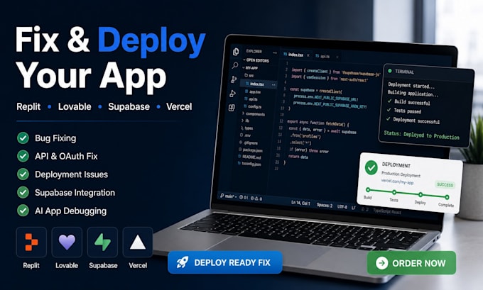 fix deploy replit lovable google ai studio bolt new base44 supabase oauth vercel