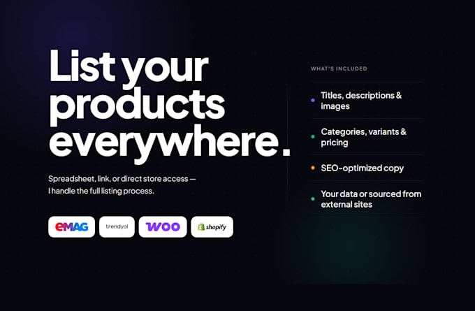 list your products on emag, trendyol, woocommerce, shopify