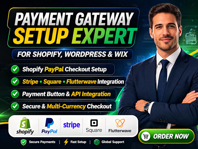 shopify paypal checkout strip square flutterwave  payment button API integration