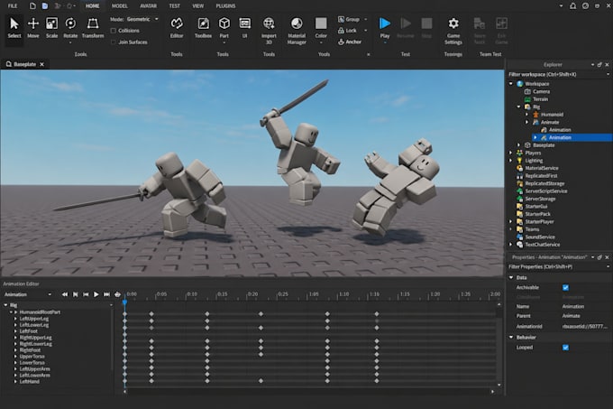 create roblox combat animations, emotes and cutscenes
