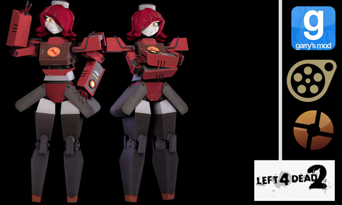 port, fix, convert, create custom sfm model, fnaf model, l4d2 model, gmod, tf2