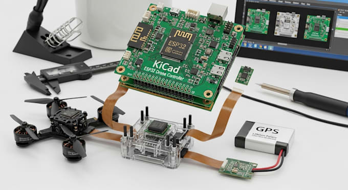 build esp32 drone hardware pcb using kicad gerber files