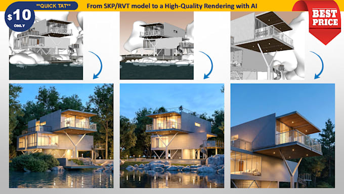 create realistic rendering using ai fast and budget friendly