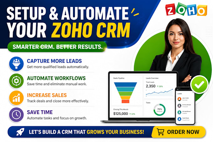 set up zoho CRM, zoho one automation and workflow integration