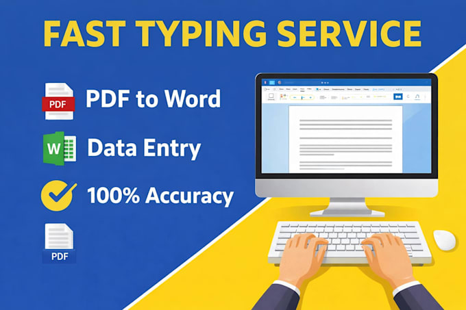 do fast typing work, pdf to word, data entry in 24 hours