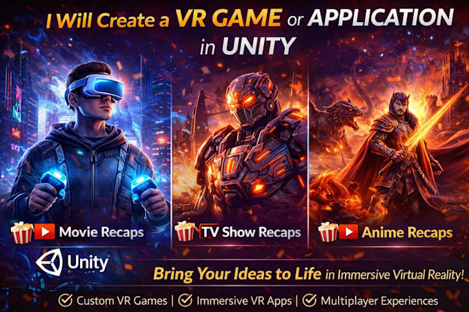 create a VR game or application in unity, virtual reality app with unity 3d