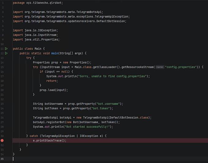 build a custom telegram bot for automation with java
