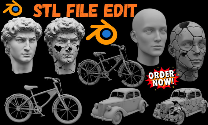 create, repair, fix, convert or modify stl files 3d scan cleanup for 3d printing