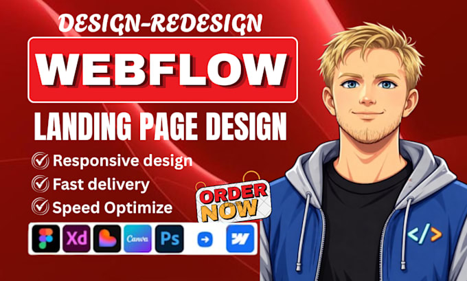 build webflow landing page, webflow website, framer website, figma to webflow