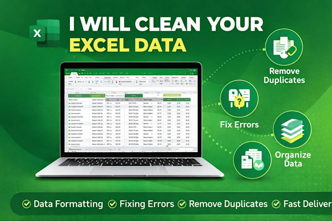 do excel data cleaning, formatting and data entry