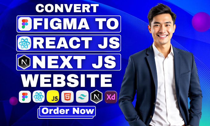 convert figma to react js or next js responsive website