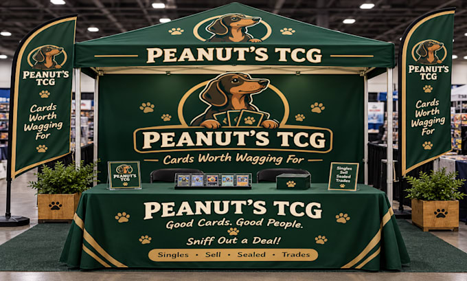 design canopy tent, table cover and flag for your exhibition