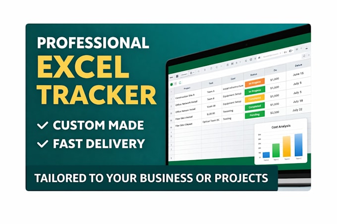 create a custom excel tracker for project management and business tracking