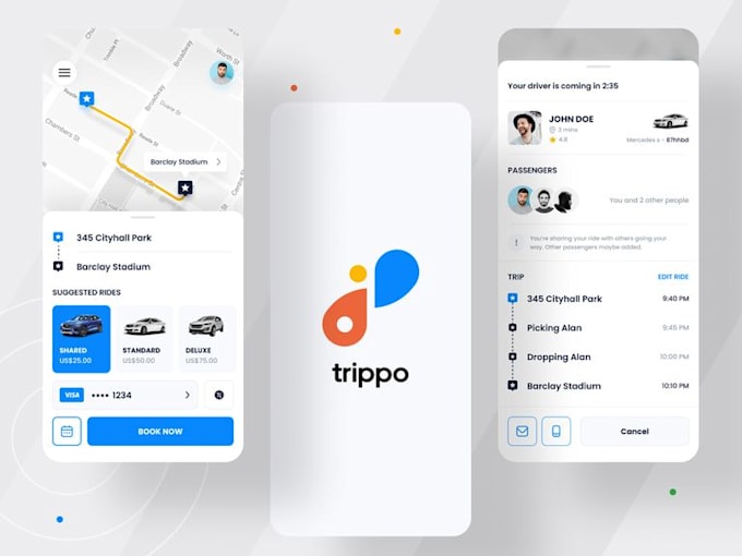 develop ride sharing app, tracking app, transport tracking app like uber or bolt