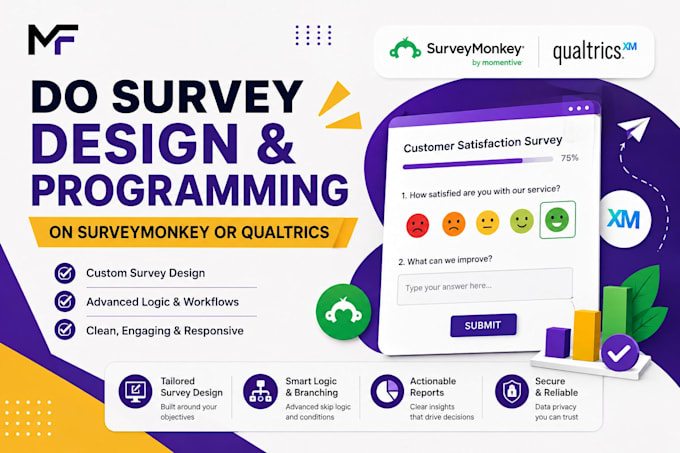do advanced survey design and programming on surveymonkey or qualtrics