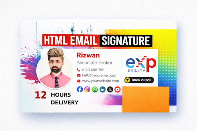 design a professional clickable HTML gmail signature and email signature