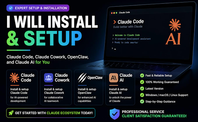 install and setup claude code claude cowork openclaw claude ai and claude pro