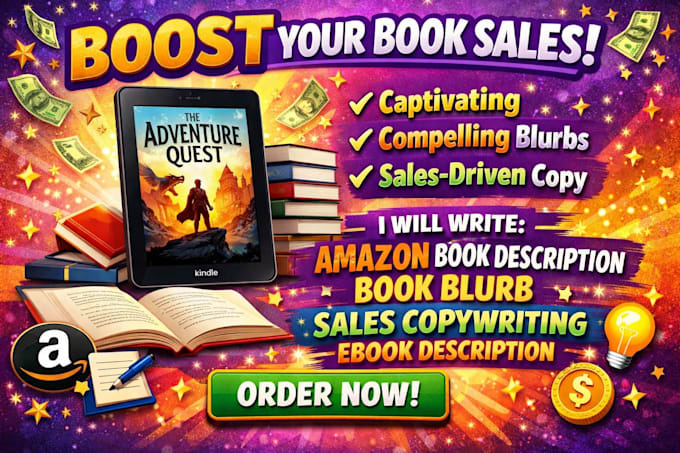 write amazon book description book blurb sales copywriting ebook description